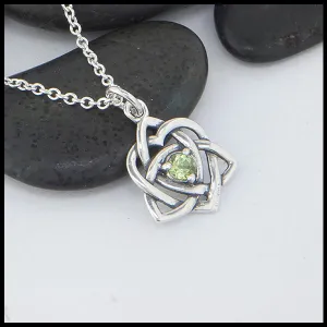 Limited Edition Peridot Trinity Knot Heart Pendant