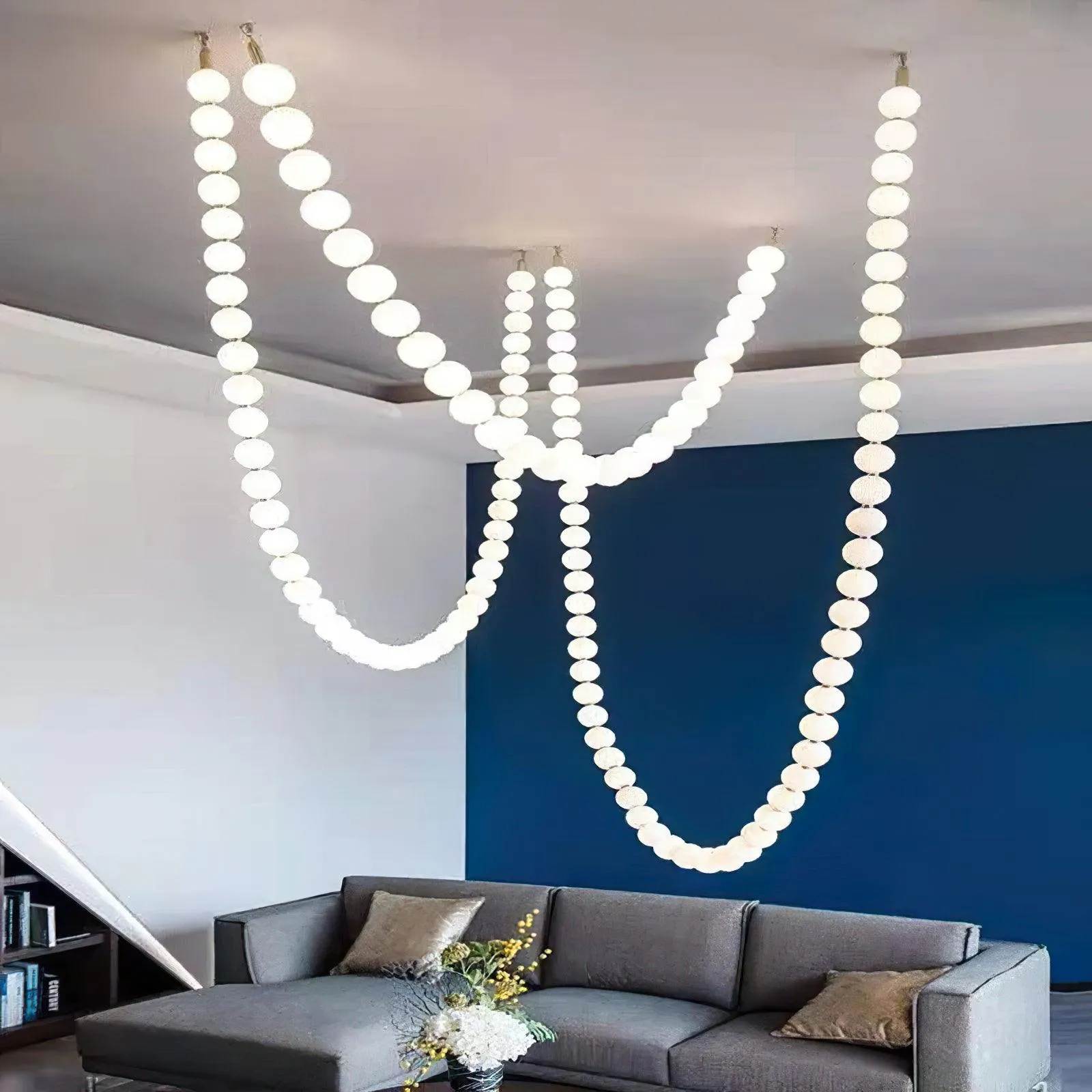 Luxurious Pearl Necklace Chandelier