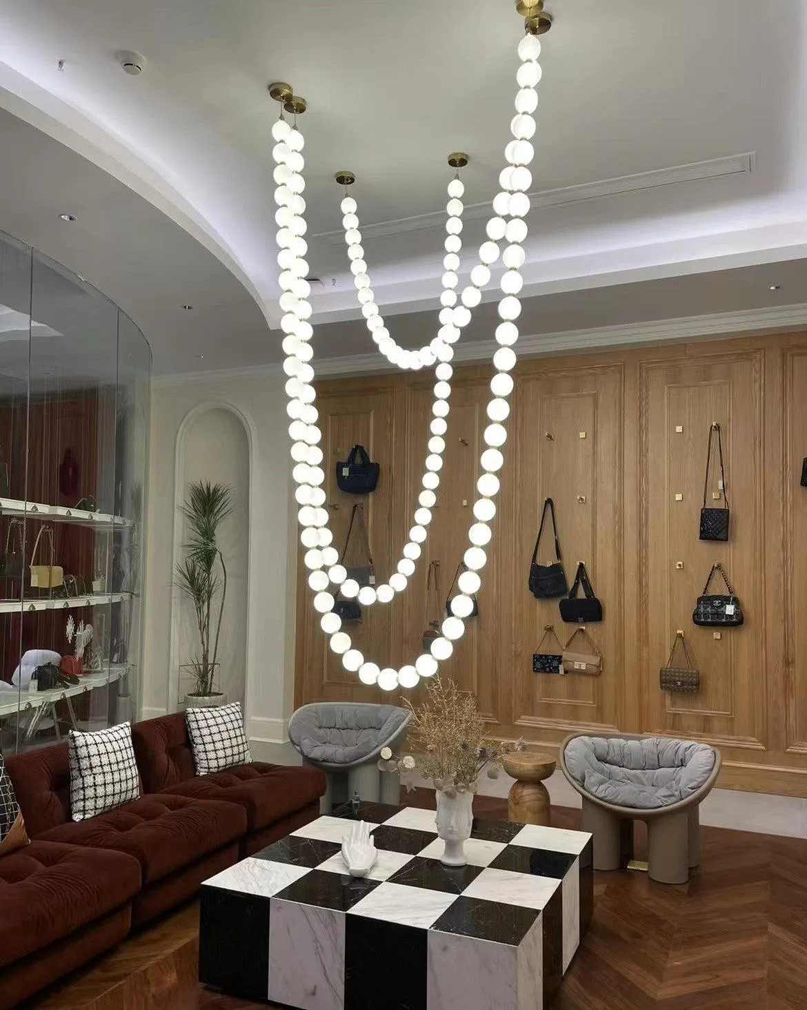 Luxurious Pearl Necklace Chandelier