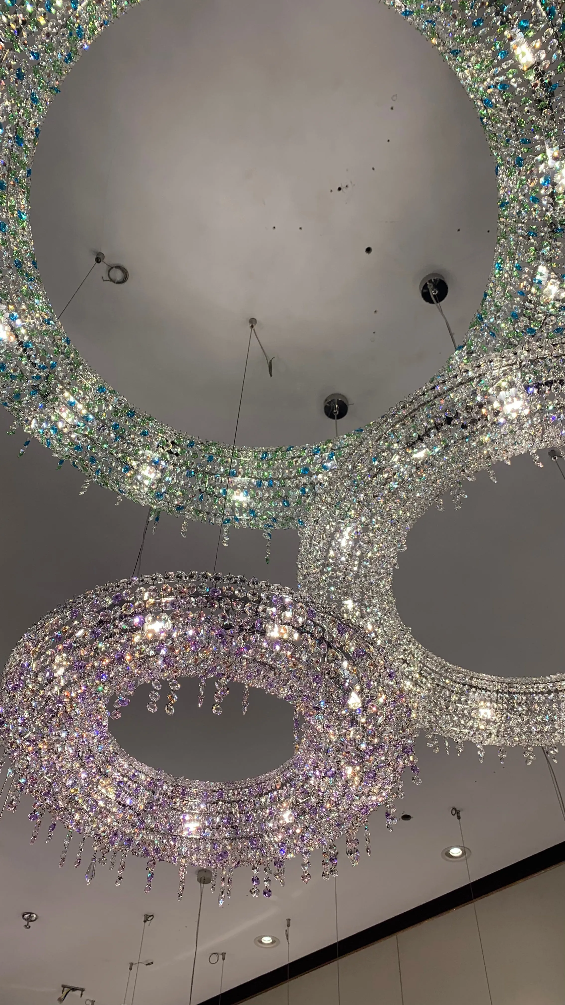 Luxury Circle Colorful Crystal Chandelier for Living Room/Low-ceiling