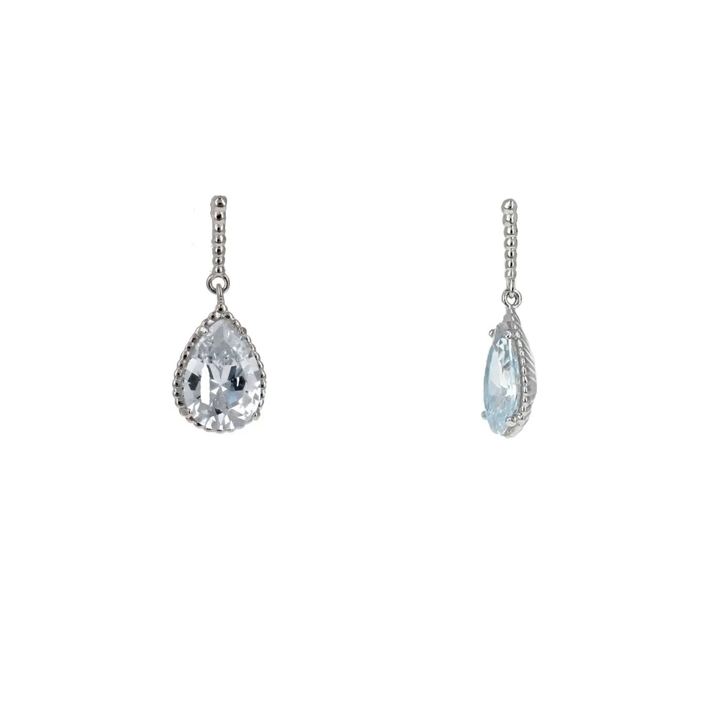 Mandy Pear CZ Drop Earrings