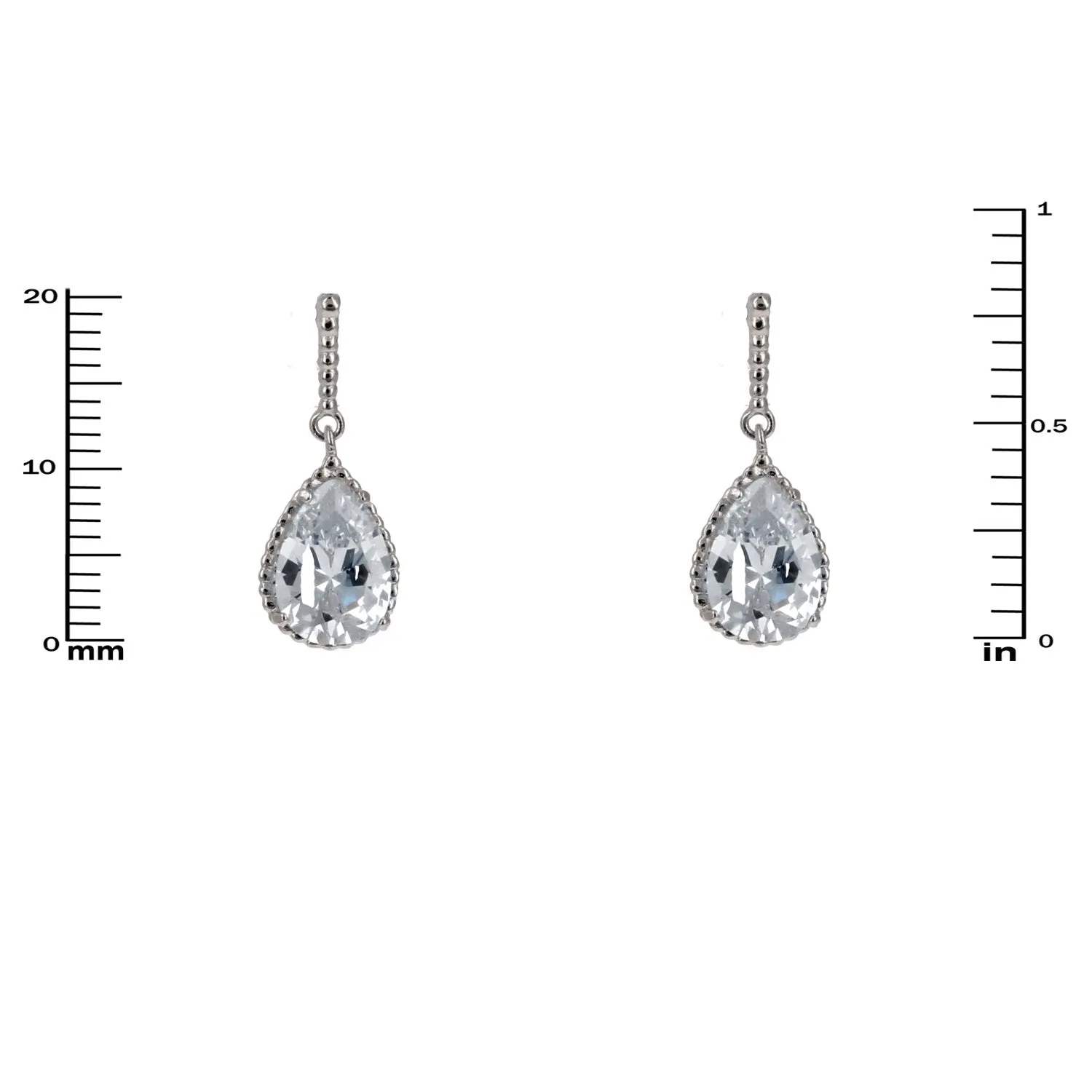 Mandy Pear CZ Drop Earrings