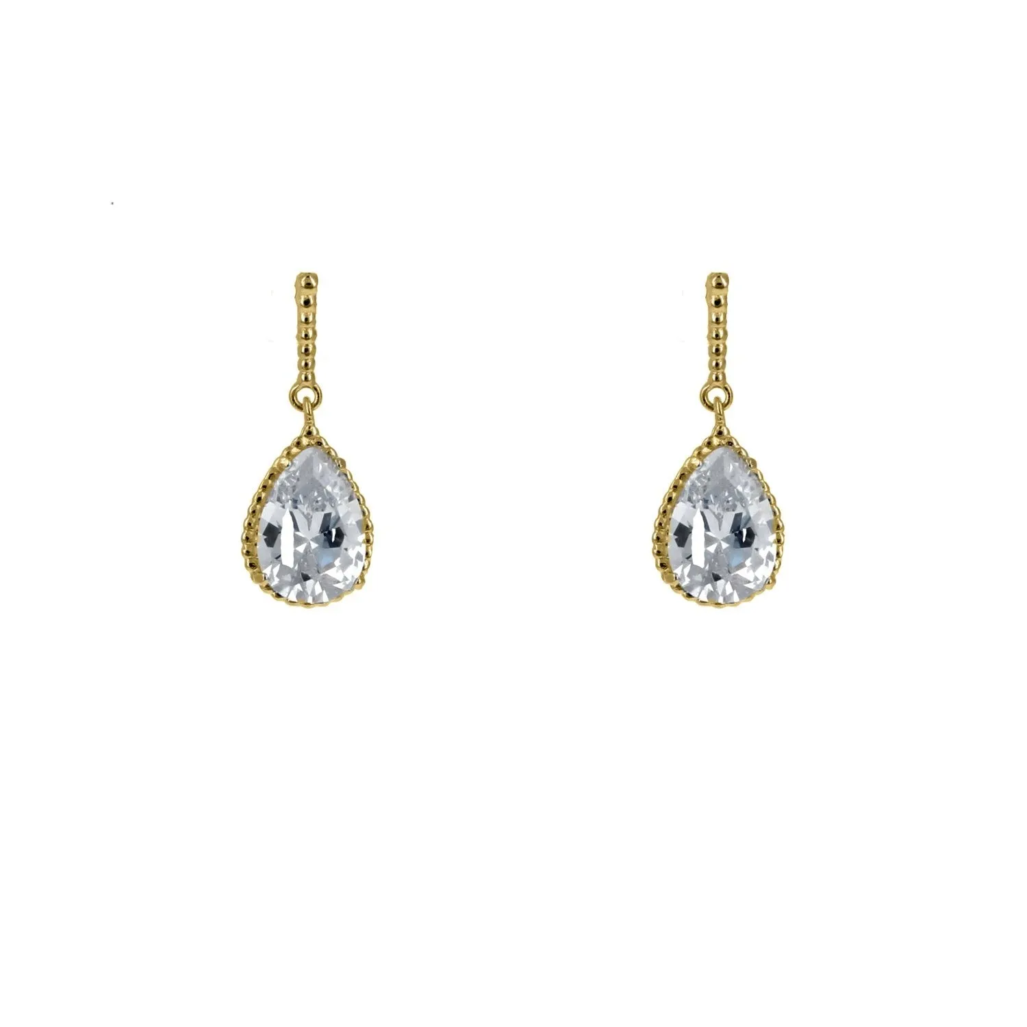 Mandy Pear CZ Drop Earrings