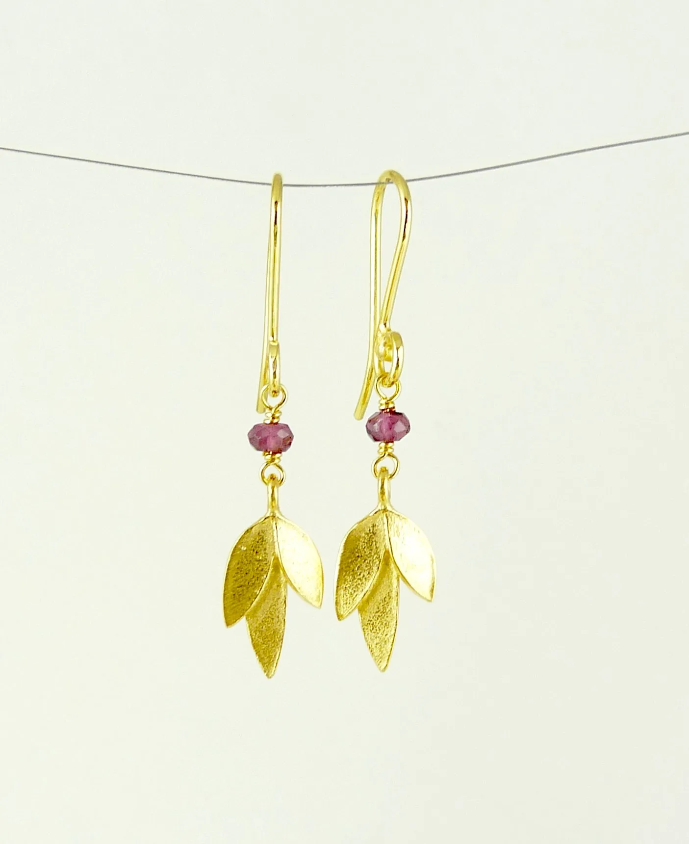 Martha Drop Earrings with Garnet