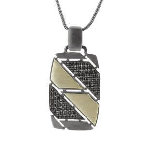 Men's Ruthenium Necklace In 14k Gold With Diamonds