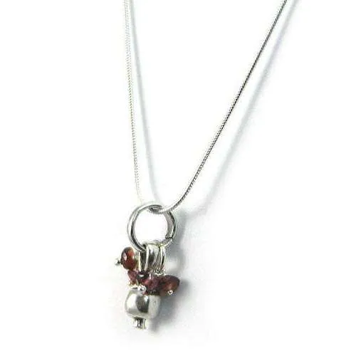 Michael Bromberg Sterling Silver and Garnet Pomegranate Necklace