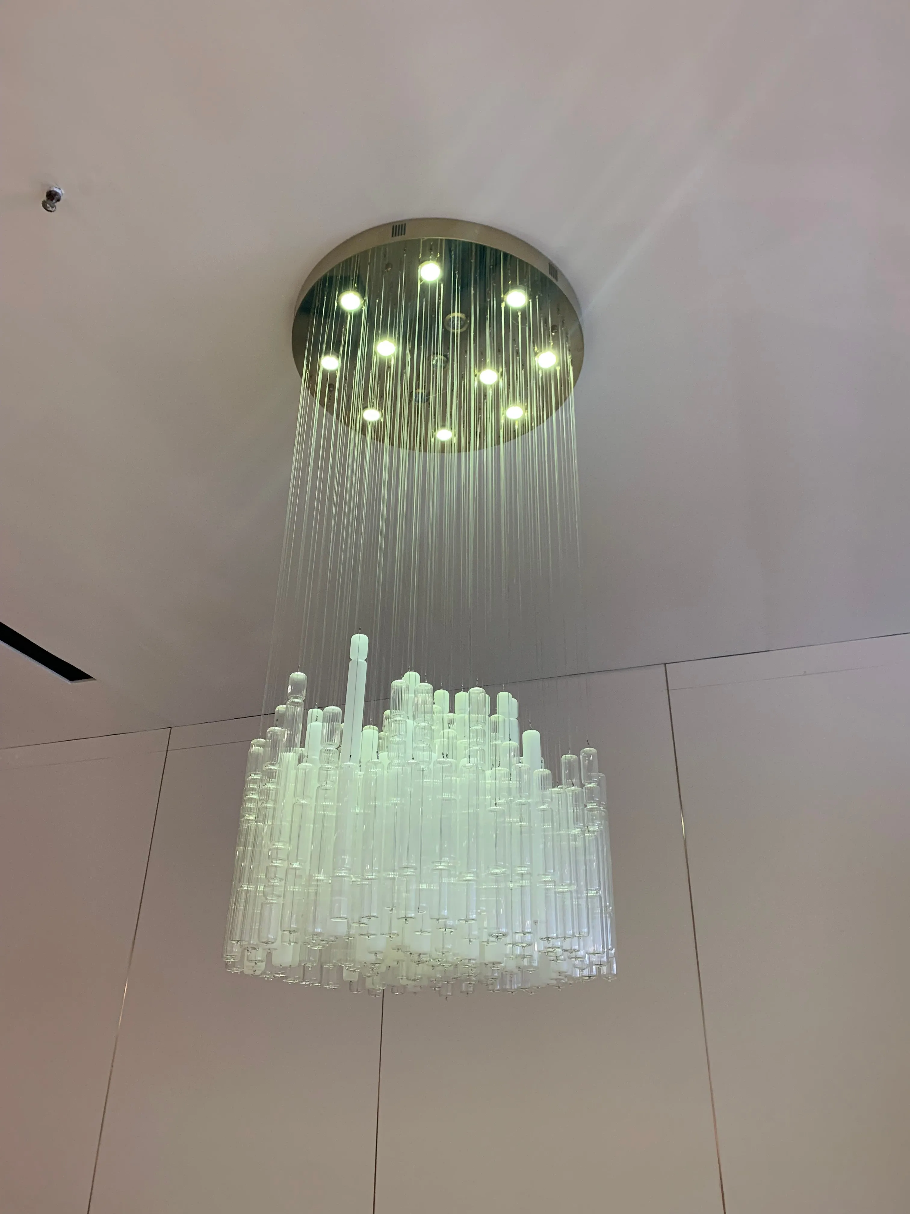 Modern Creative Art Design White&Transparent Tube  Chandelier for Staircase/Foyer/Living Room