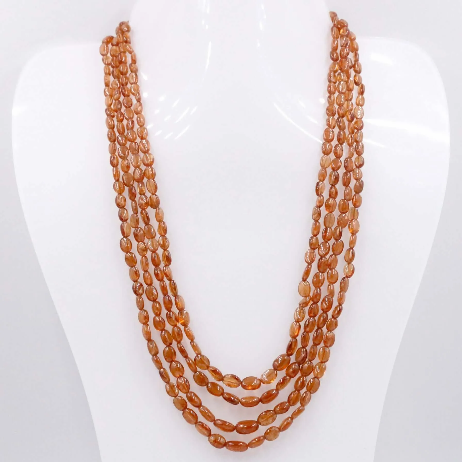 Natural Hessonite Necklace Gemstone Necklace Beaded Necklace Garnet Necklace Orange Necklace Layered Necklace Long Necklace SKU 6143298