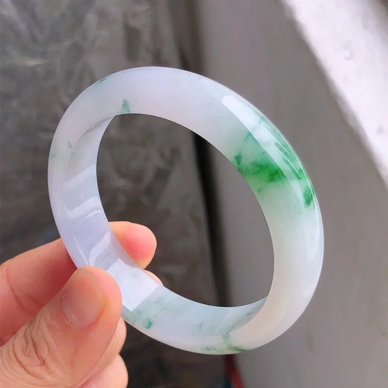 Natural Jade Bangle Jadeite Bangle Internal Diameter 55.6mm NBE059