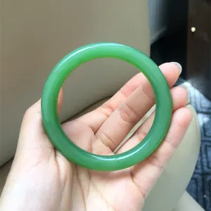 Natural Jade Bangle Nephrite Bangle Internal Diameter 56mm NBE007