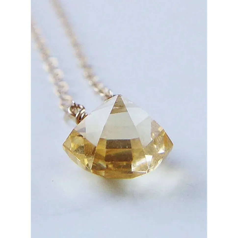 NEW! Citrine Pyramid 14k Gold Filled Necklace by Friedasophie