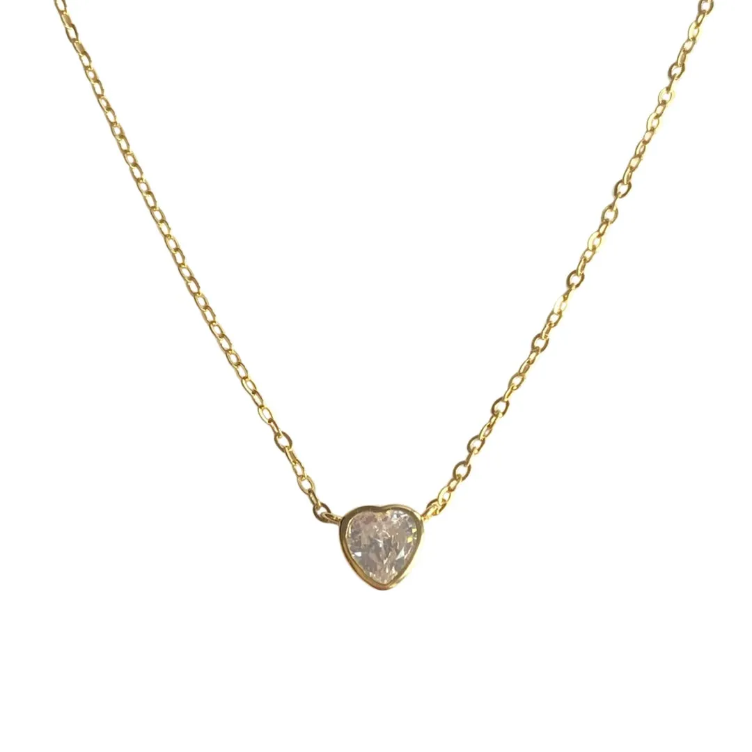 Noellery Amy Heart Birthstone Bezel Necklace