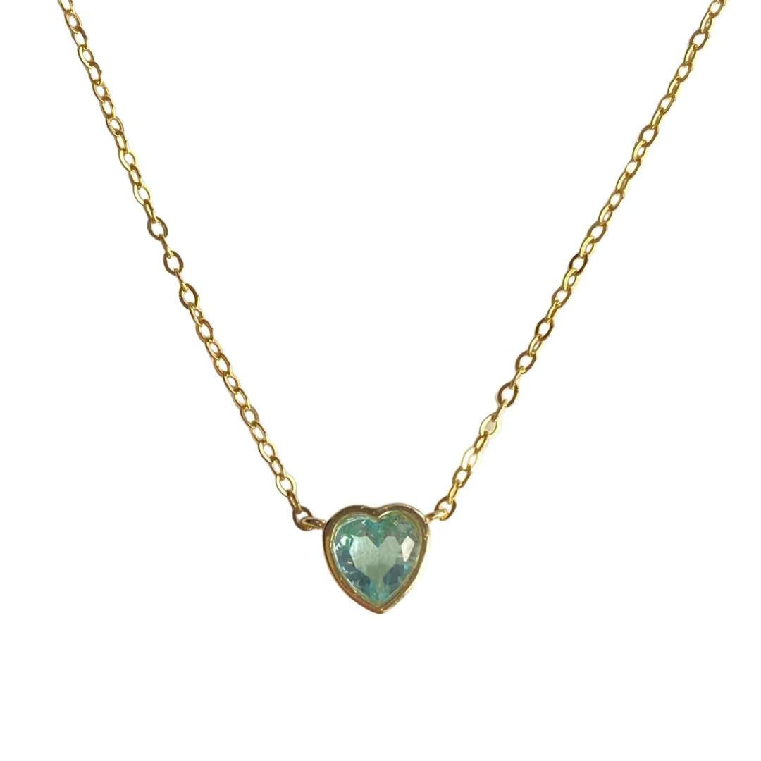 Noellery Amy Heart Birthstone Bezel Necklace