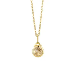 November Birthstone Charm Necklace in Gold