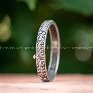 Oxidized Leaf Bangle - 1147 - Size 2.6 With Screw