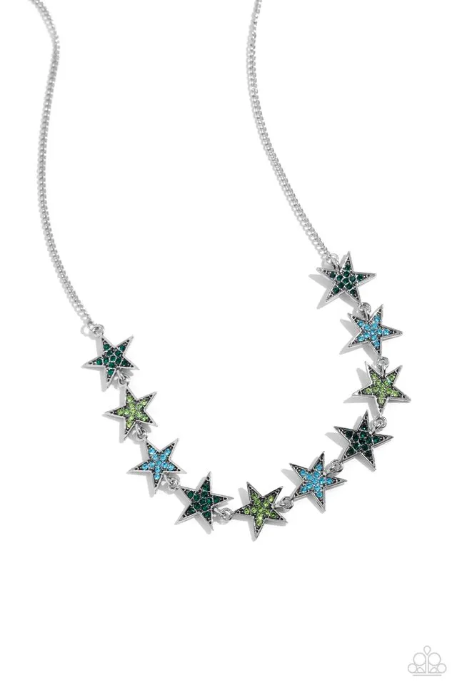 Paparazzi Necklace ~ Star Quality Sensation - Green