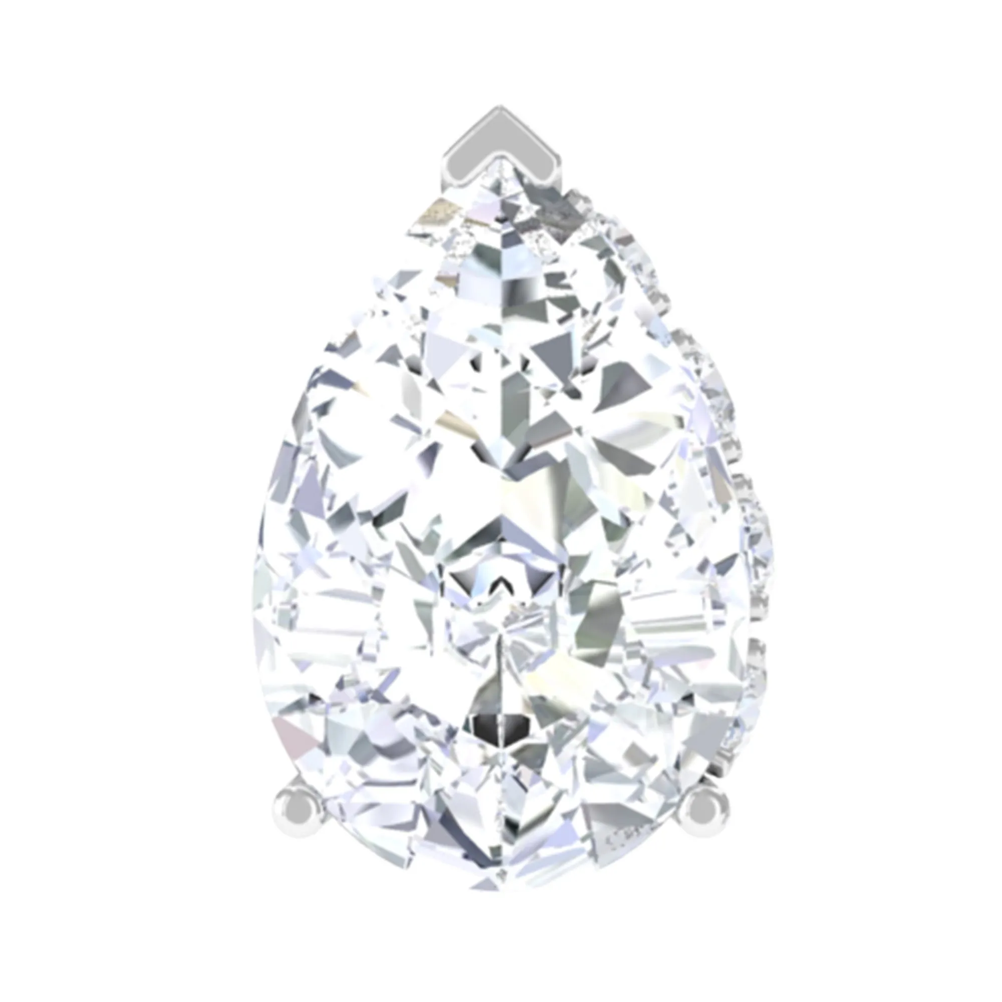 Pear Shaped Moissanite Solitaire Cartilage Earring