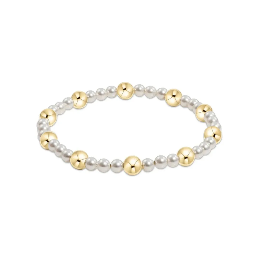 Pearl Sincerity Pattern 4mm Bead Bracelet - 6mm