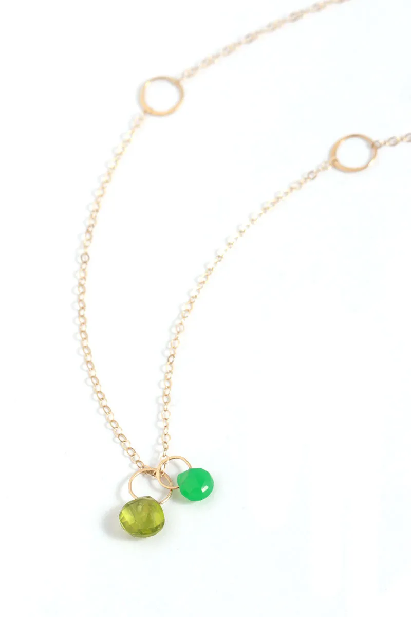 Peridot and Chrysoprase Drop Necklace