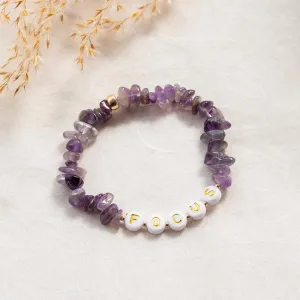 Personalised Amethyst Crystal Chip Bracelet