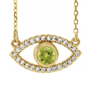 Polly Peridot Evil Eye Necklace