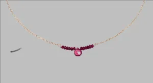 Pom Jewelry Necklace Pink Garnet in Gold Fill