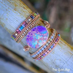 Purple & Turquoise Jasper Wrap Bracelet by Free Spirit