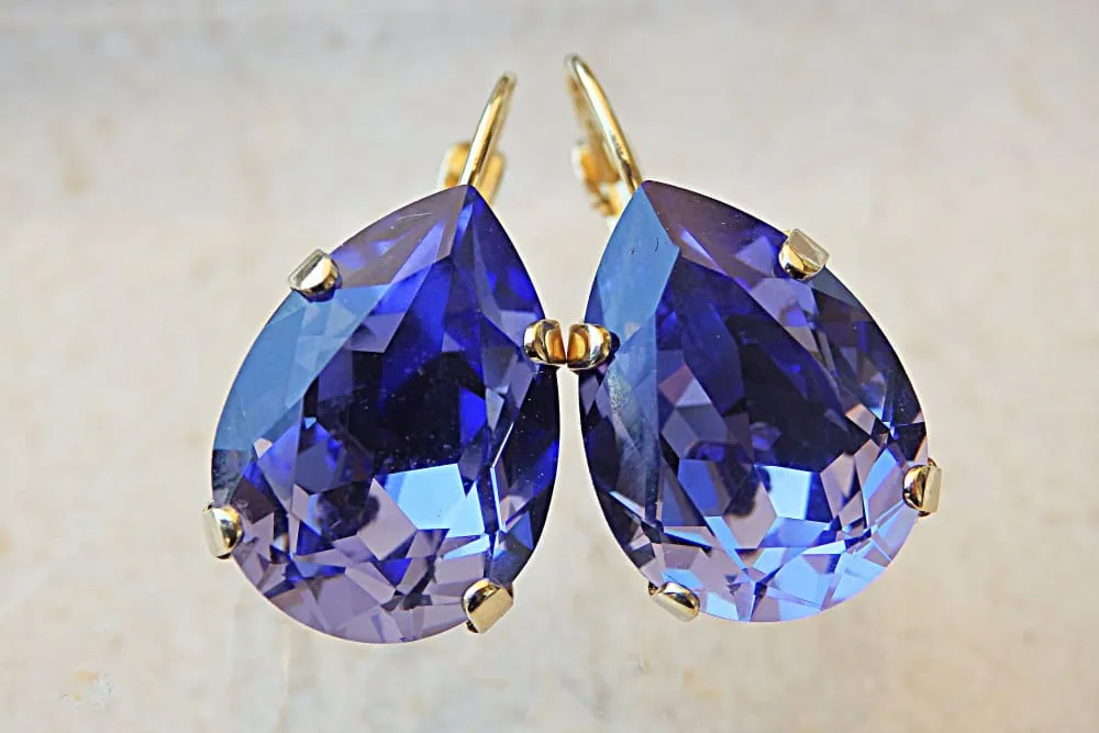 Purple Drop Earrings