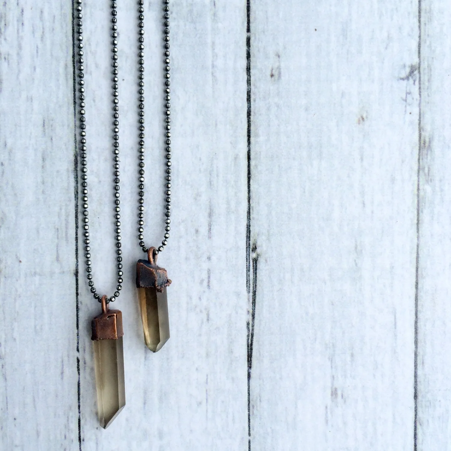 Raw smokey quartz necklace | Raw quartz necklace