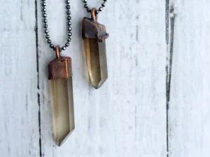 Raw smokey quartz necklace | Raw quartz necklace