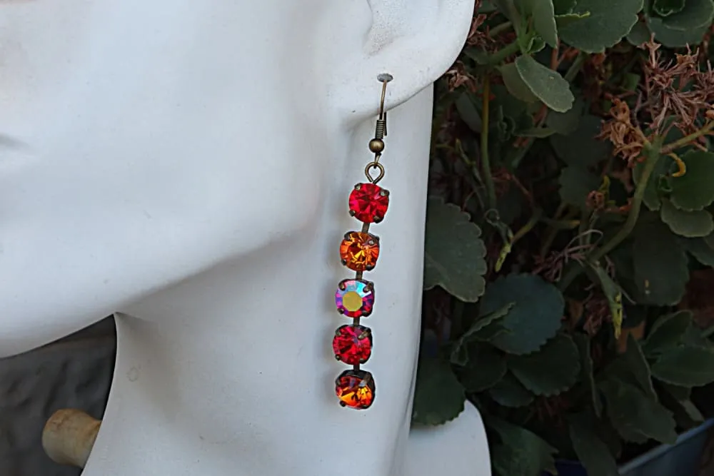 Red orange earrings