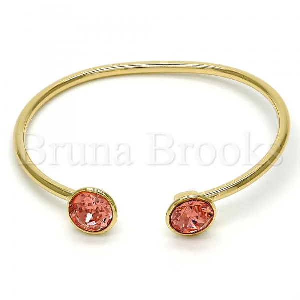 Rhodium Plated Individual Bangle, with Swarovski Crystals, Rhodium Tone