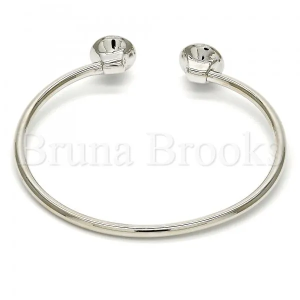 Rhodium Plated Individual Bangle, with Swarovski Crystals, Rhodium Tone