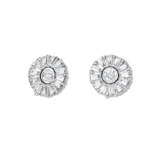 Roi Soleil Earring Halos White Gold - White Topaz & Diamond