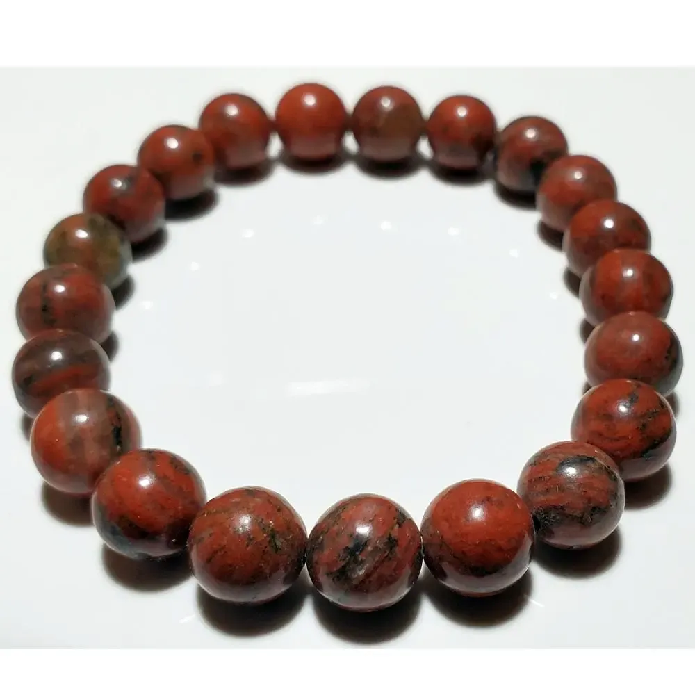 Rooted Vitality: 8mm Red Jasper Elastic Bracelet