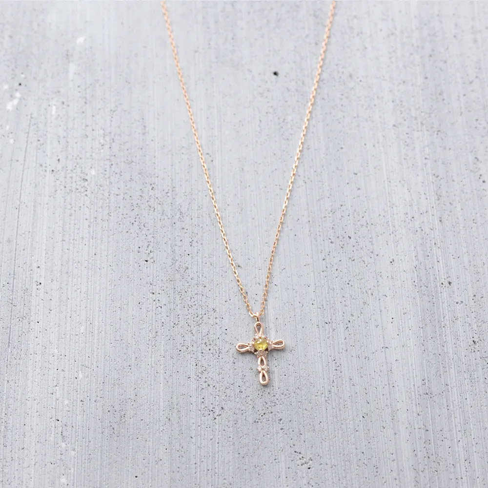 Rosa cross Necklace - 14K/ 18K Gold