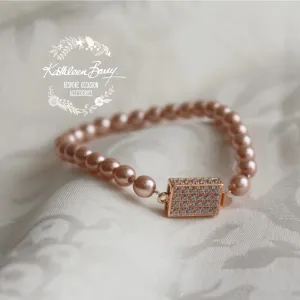 Rozelle single strand pearl bracelet - Available in Gold and Rose gold finish