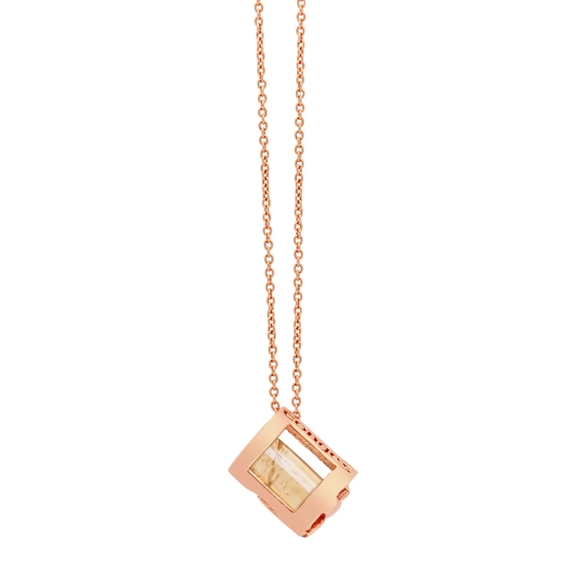 Signature Initials Necklace   Citrine