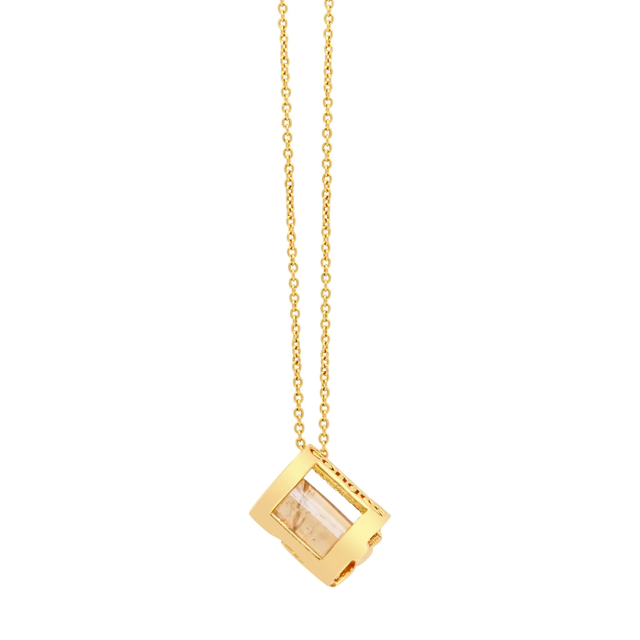 Signature Initials Necklace   Citrine