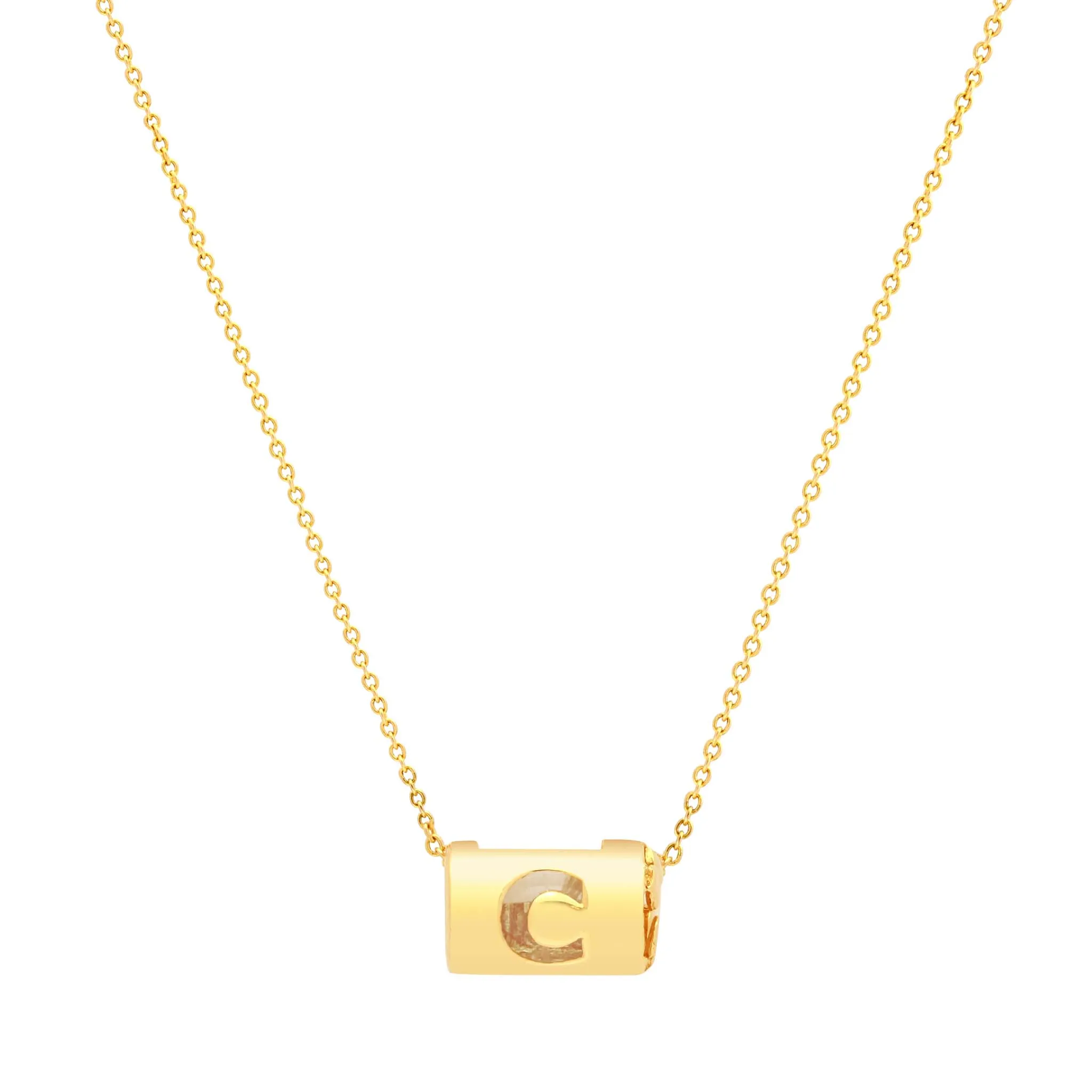 Signature Initials Necklace   Citrine