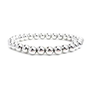 Silver Beaded Stretch Bracelet