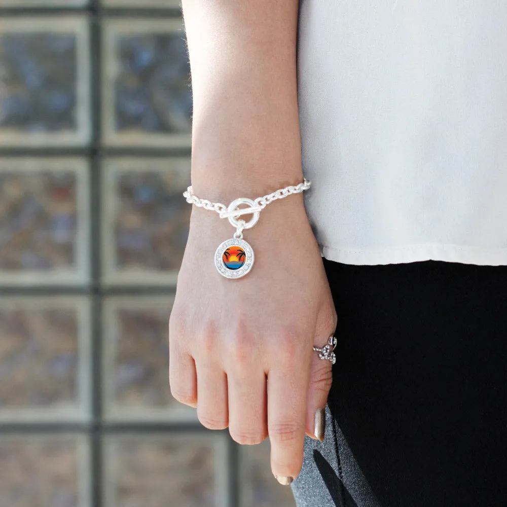 Silver The Perfect Get-Away Circle Charm Toggle Bracelet