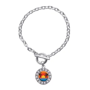 Silver The Perfect Get-Away Circle Charm Toggle Bracelet