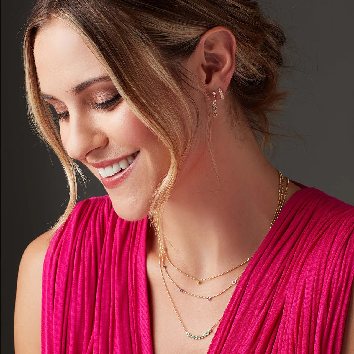 Single Birthstone Layering Necklace - Rose Gold