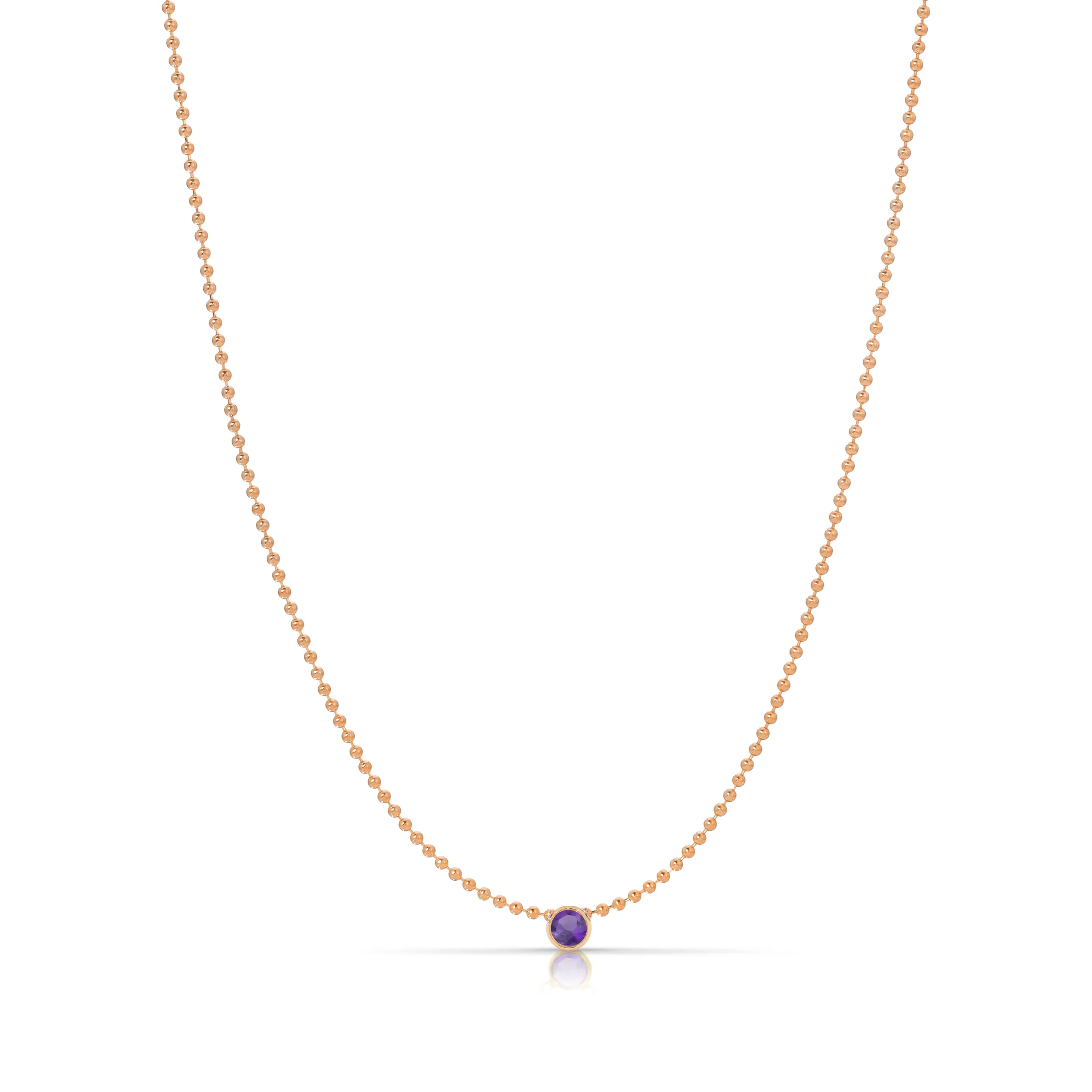 Single Birthstone Layering Necklace - Rose Gold