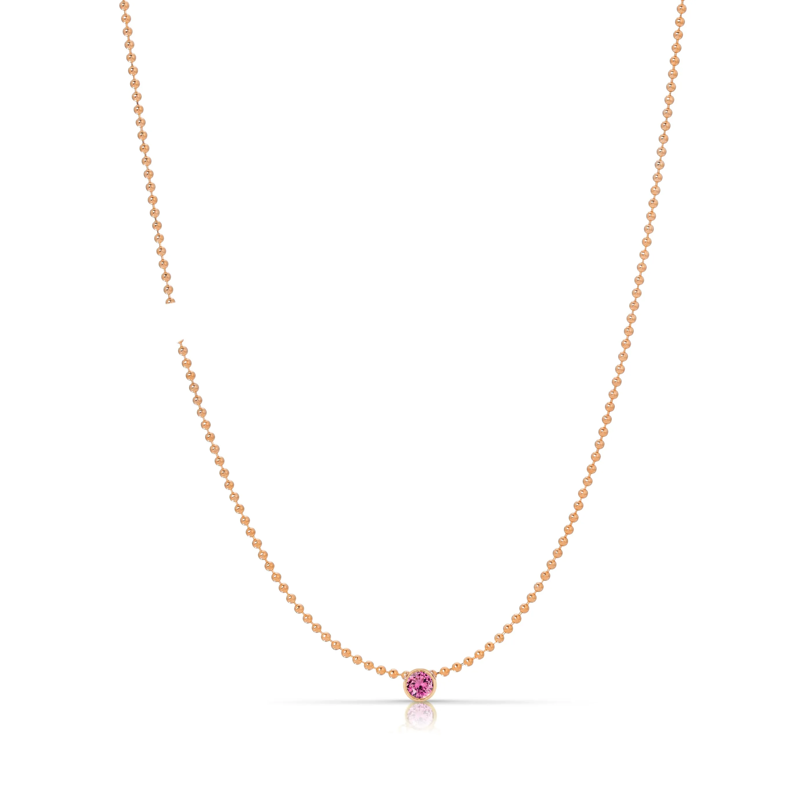 Single Birthstone Layering Necklace - Rose Gold