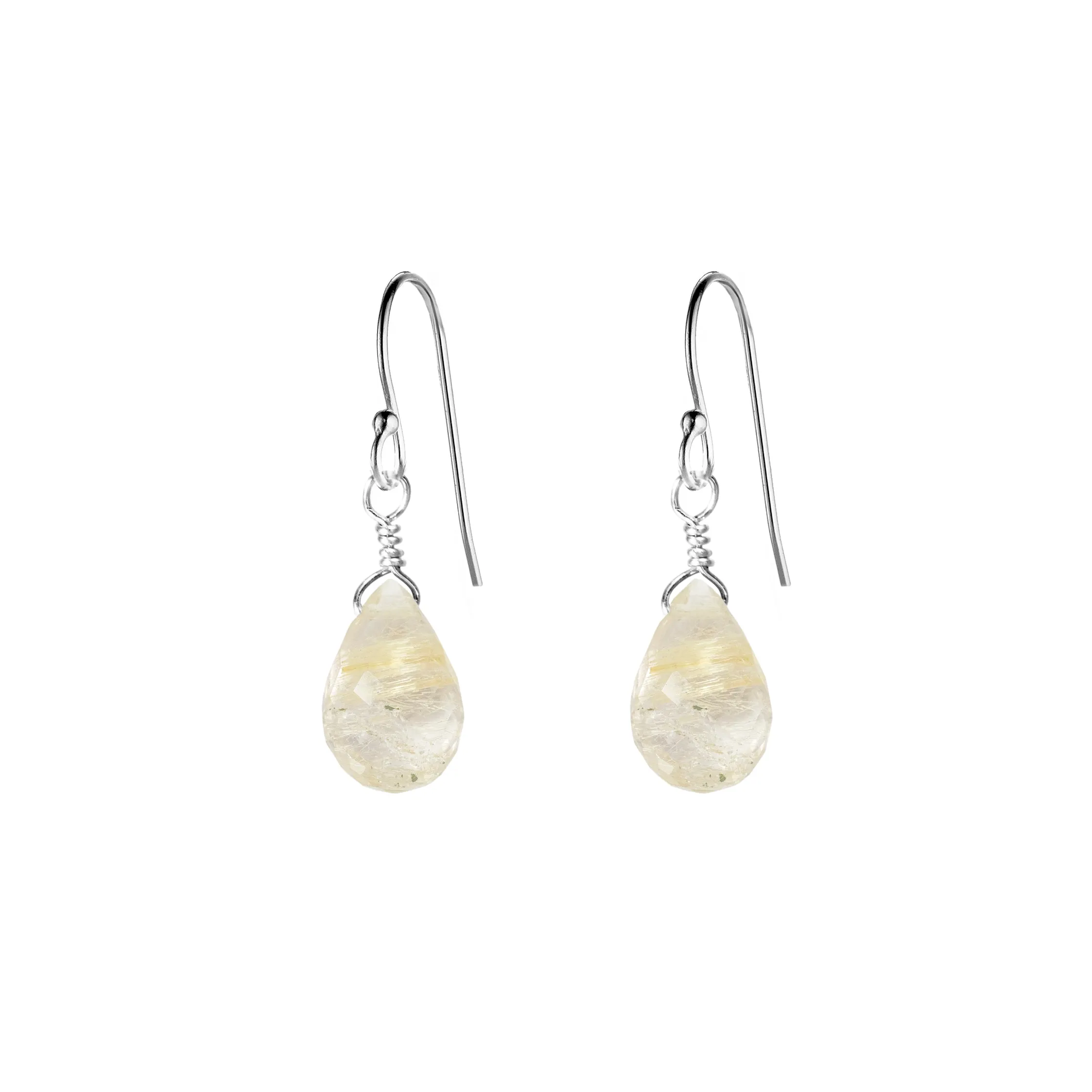 Single Drop Gemstone Earrings (Pear Shape)