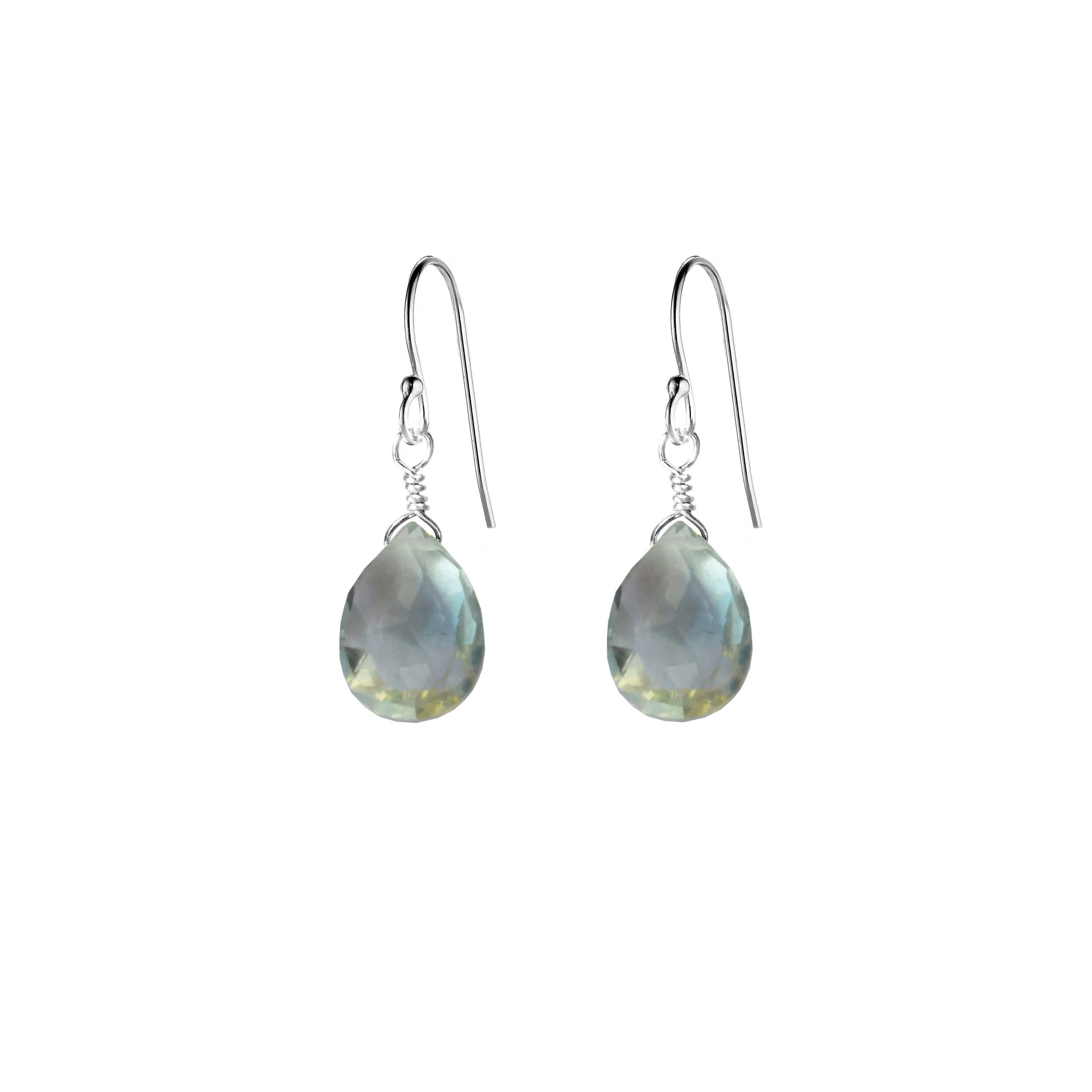 Single Drop Gemstone Earrings (Pear Shape)