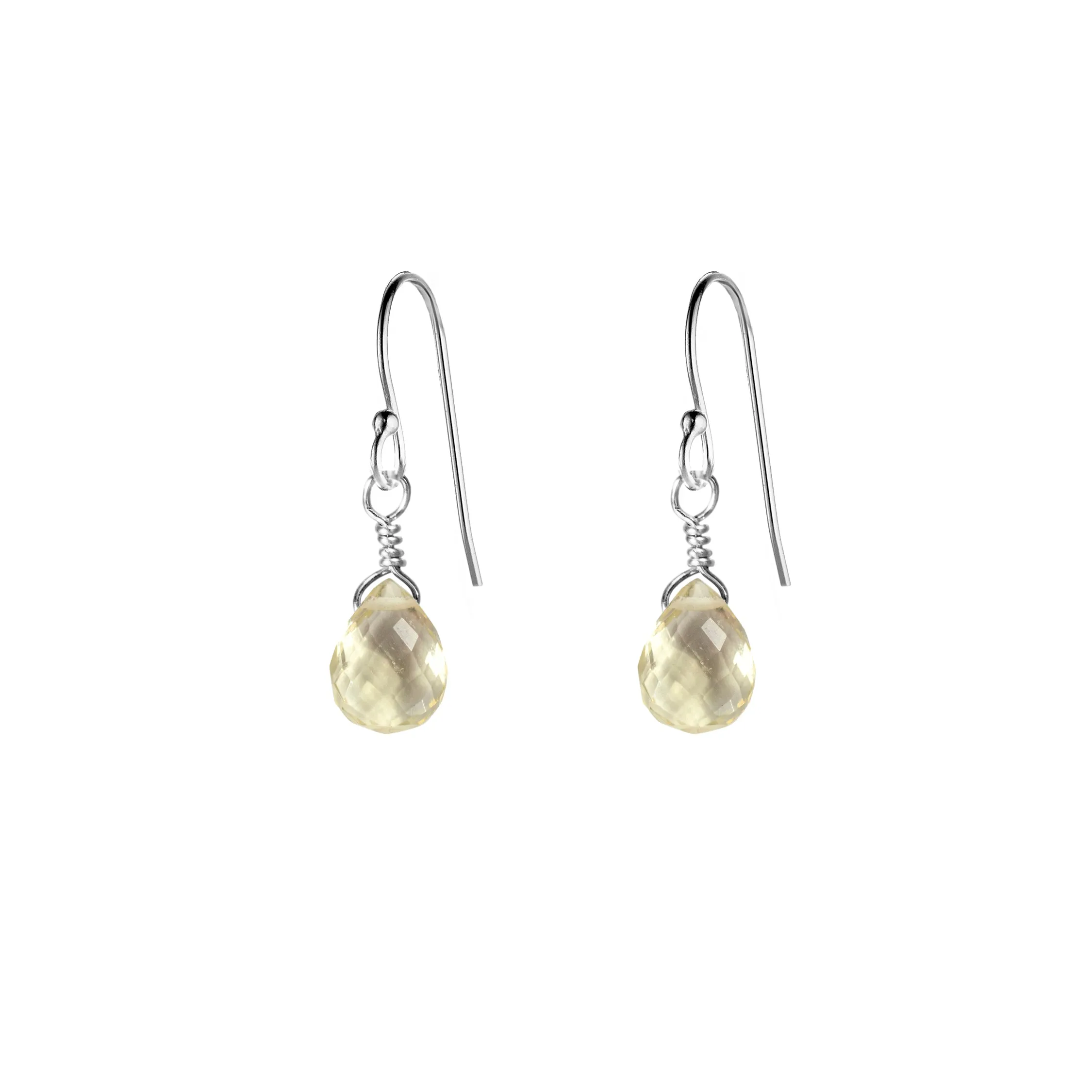 Single Drop Gemstone Earrings (Pear Shape)