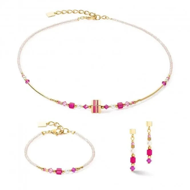 Square Stripes Magenta-Gold Bracelet 4355/30-0416